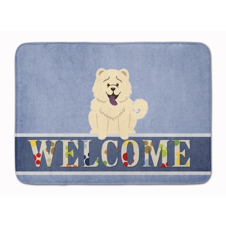 Carolines Treasures Chow Chow White Welcome Machine Washable Memory Foam Mat BB5721RUG